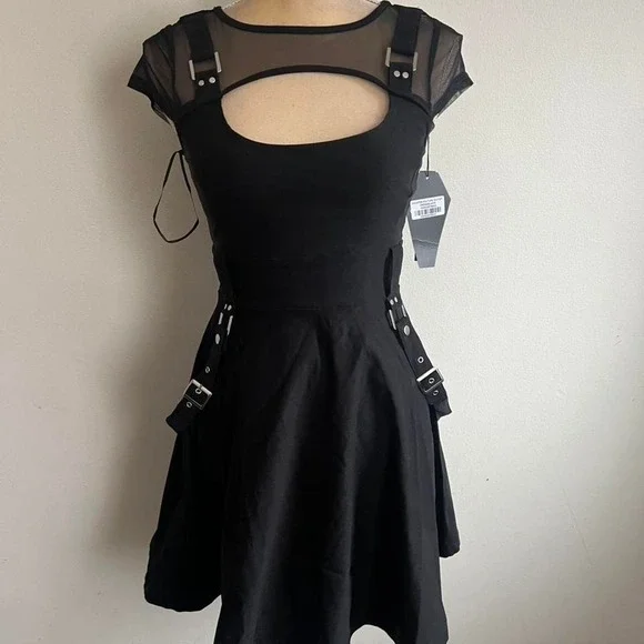 killstar kounter kulture mni dress with mesh and strap details size xs - Picture 2 of 5